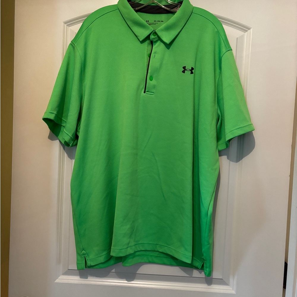 under armour polo ~ relaxed fit/ short sleeved ~ lighter green ~ 3x~ like new